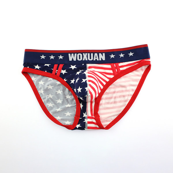 Meeste triibulised puuvillased püksikud tikitud kirjaga