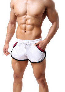 Īsi vīriešu pludmales šorti ar saitēm un kabatām