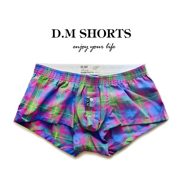 Alkalmi férfi kockás boxer gombokkal