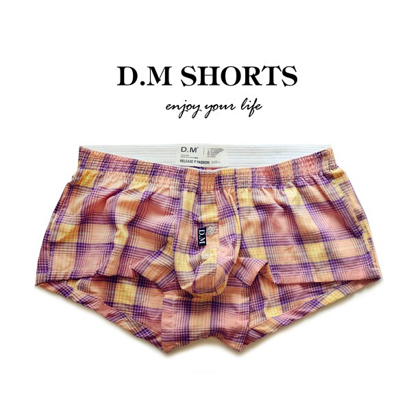 Alkalmi férfi kockás boxer gombokkal