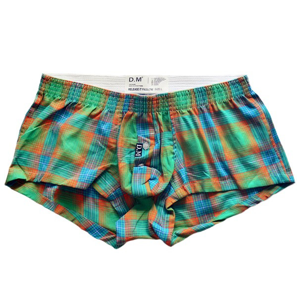 Alkalmi férfi kockás boxer gombokkal