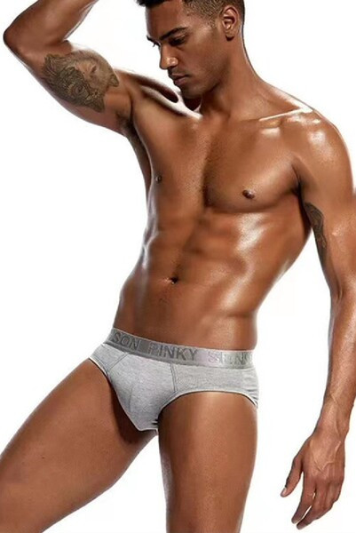 Fekete-fehér pamut alsónadrág férfiaknak