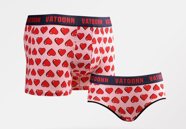 Férfi boxer szív rátéttel és hímzett felirattal