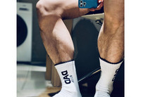 Férfi sportzokni hímzett felirattal