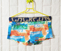 Muške bokserice u boji s natpisom i elastičnim strukom