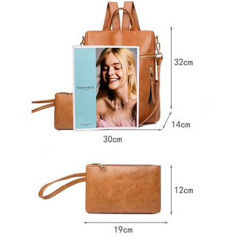 Дамска чанта - раница с портмоне 