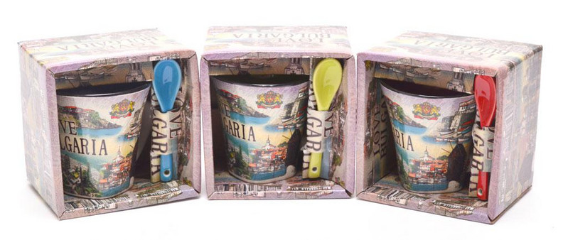 Чаша България, За кафе, Керамична, Многоцветна