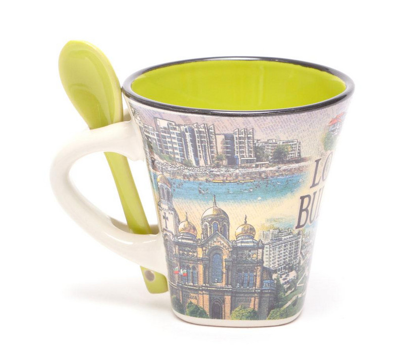 Чаша България, За кафе, Керамична, Многоцветна