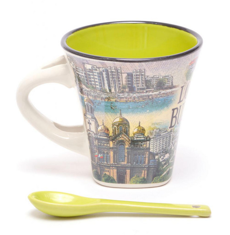 Чаша България, За кафе, Керамична, Многоцветна