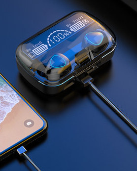 Vezeték nélküli Bluetooth headset dobozával