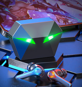 Светещи bluetooth слушалки с кутия