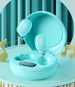 Vezeték nélküli Bluetooth headset dobozban érintésvezérléssel