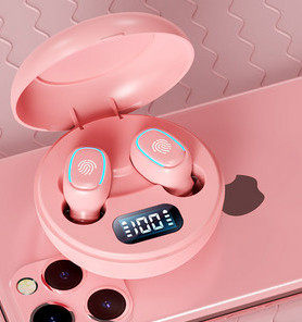 Vezeték nélküli Bluetooth headset dobozban érintésvezérléssel