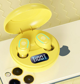 Vezeték nélküli Bluetooth headset dobozban érintésvezérléssel