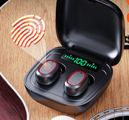 Ασύρματο ακουστικό Bluetooth σε κουτί με οθόνη αφής και χειριστήριο αφής