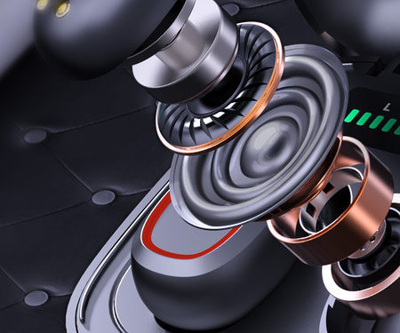 Ασύρματο ακουστικό Bluetooth σε κουτί με οθόνη αφής και χειριστήριο αφής