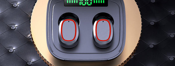 Ασύρματο ακουστικό Bluetooth σε κουτί με οθόνη αφής και χειριστήριο αφής