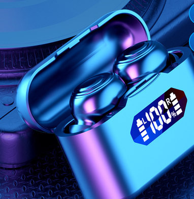 Belaidės „Bluetooth“ ausinės su įkrovimo dėžute