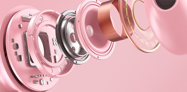 Vezeték nélküli bluetooth fejhallgató késleltetés nélkül a hangzásban és hosszú akkumulátor-üzemidőben