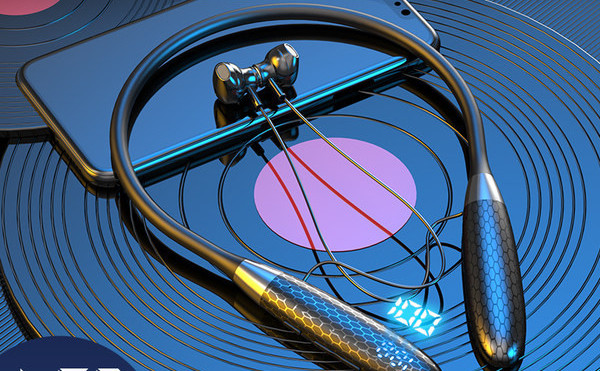 Sportoláshoz alkalmas Bluetooth galléros fejhallgató félig beépített füldugóval