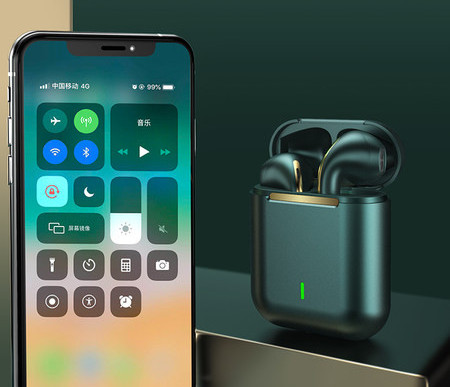 Vezeték nélküli bluetooth headset töltődobozzal