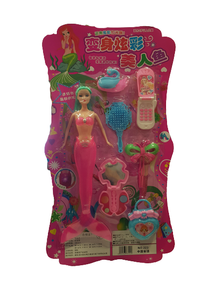 Играчка Кукла, Русалка, Пластмасова, 6 Аксесоара