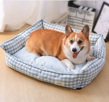 Καρό υφασμάτινο κρεβάτι για σκύλους
