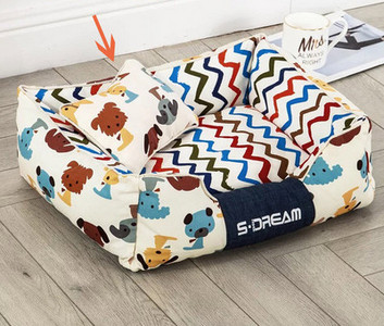 Tekstilinė šunų lova su nuimamu užvalkalu