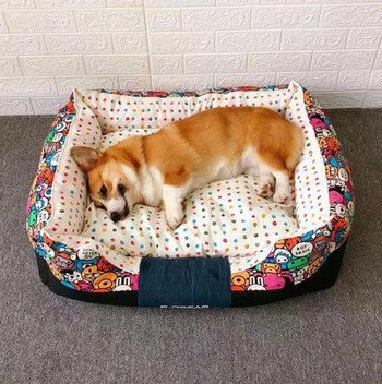 Текстилно кучешко легло с шарен десен