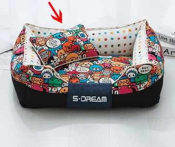 Текстилно кучешко легло с шарен десен