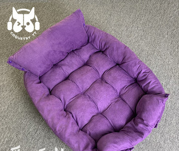 Кучешко легло от кадифе с капитониран ефект