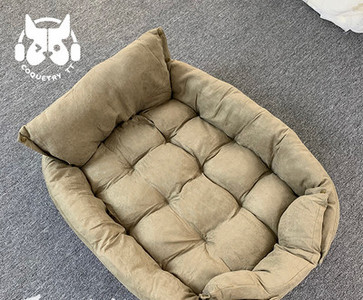 Кучешко легло от кадифе с капитониран ефект