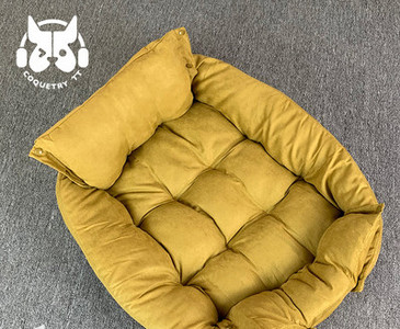 Кучешко легло от кадифе с капитониран ефект