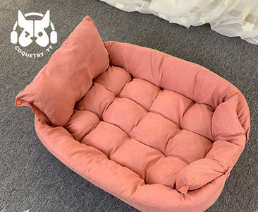 Кучешко легло от кадифе с капитониран ефект