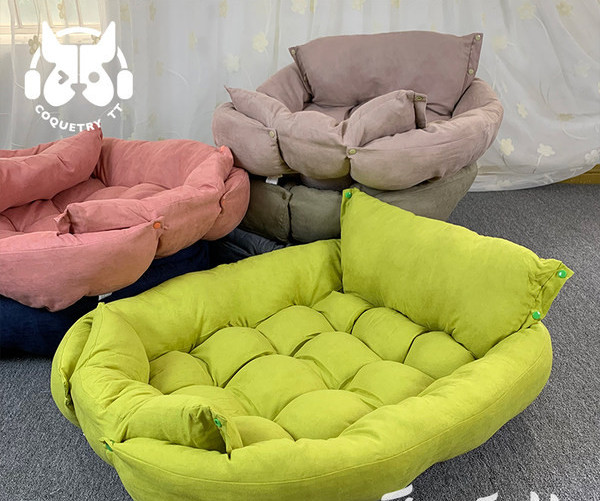 Кучешко легло от кадифе с капитониран ефект