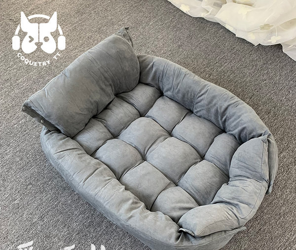 Кучешко легло от кадифе с капитониран ефект
