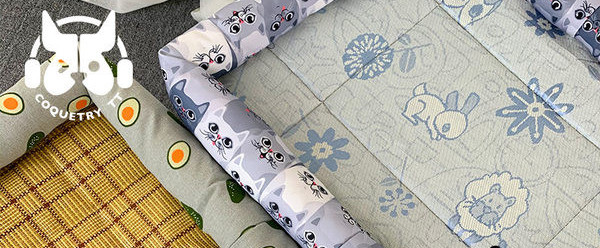 Лятна постелка за кучета с шарен десен