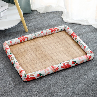 Лятна постелка за кучета с цветен десен