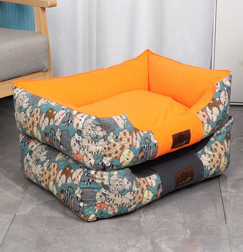 Текстилно легло за кучета с цветен десен