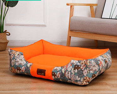 Текстилно легло за кучета с цветен десен