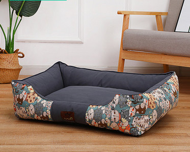 Текстилно легло за кучета с цветен десен