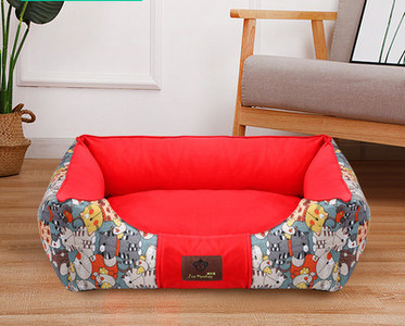 Текстилно легло за кучета с цветен десен