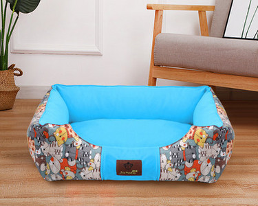 Текстилно легло за кучета с цветен десен