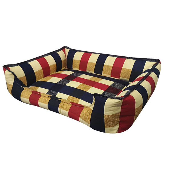 Карирано кучешко легло със свалящ се калъф