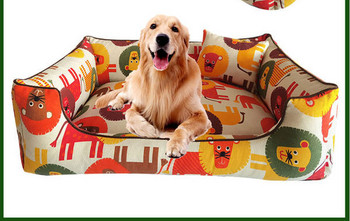 Текстилно кучешко легло с цветен десен