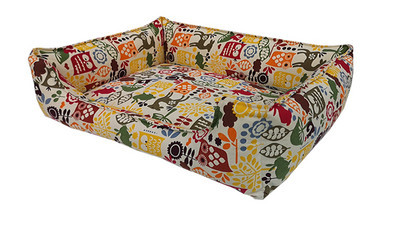 Текстилно кучешко легло с цветен десен