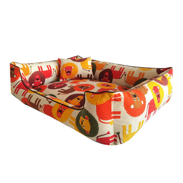 Текстилно кучешко легло с цветен десен