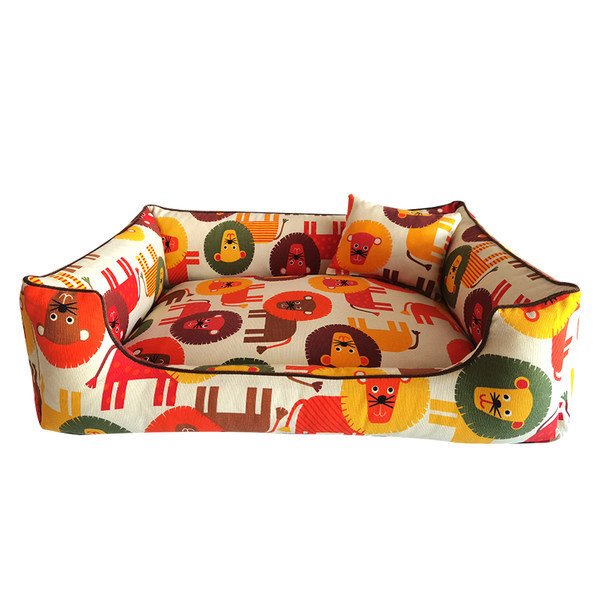 Текстилно кучешко легло с цветен десен