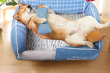 Ζεστό βελούδινο κρεβάτι σκύλου