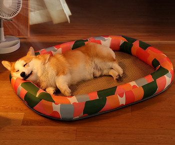 Лятно кучешко легло с шарен десен